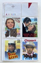 US 1990 SC 2448a 25¢ CLASSIC FILMS MNH/OG PLATE BLOCK 4 STAMPS