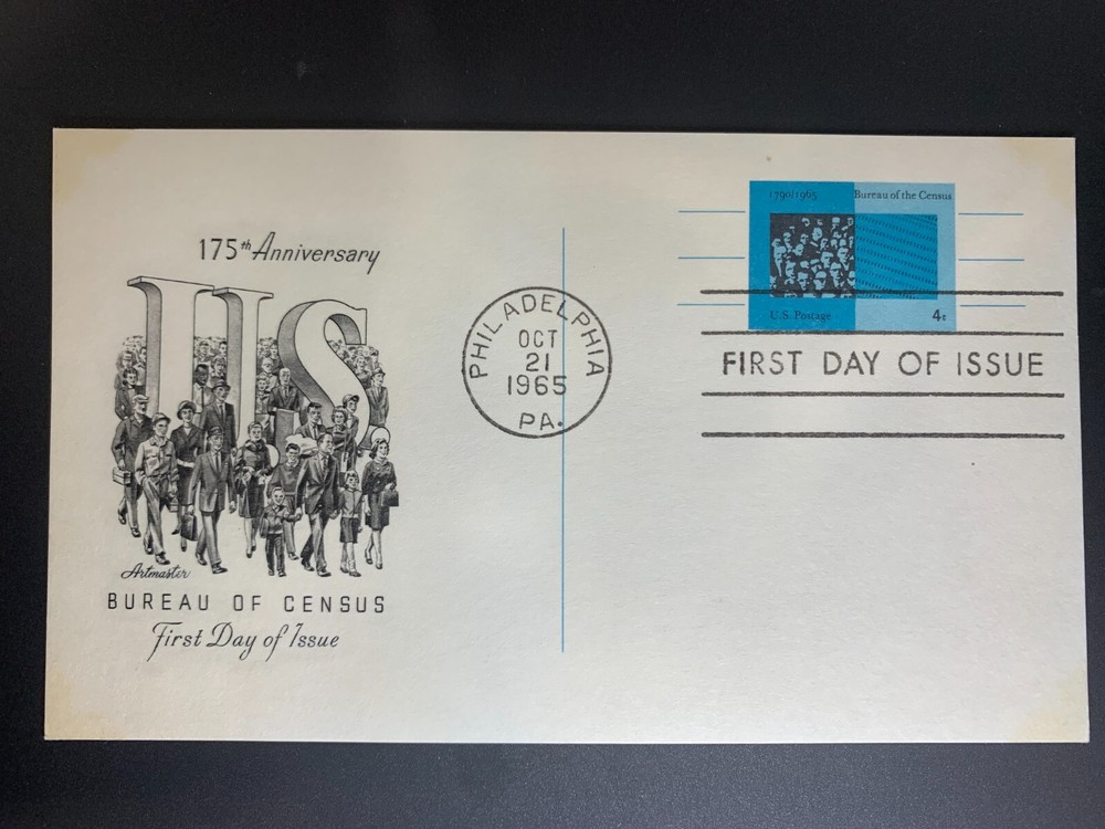 US 175th Annivers #UX53 Artmaster 1965 Philadelphia PA Census Bureau Postal Card