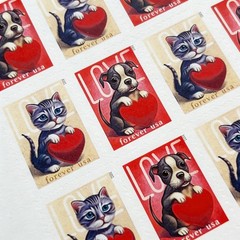 USPS 2023 Adorable Kitten Puppy Love Stamps Collection of 100 MNH Pane