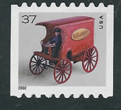 Scott #3639…37 Cent…Antique Toys…2 Stamps