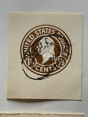 1925 U.S SCOTT#U481 1 1/2 CENT CUT SQUARE USED STAMP (4 pcs)