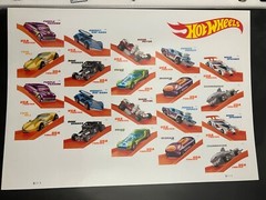 Hot Wheels 20 count USA Forever stamp sheet-NEVER USED