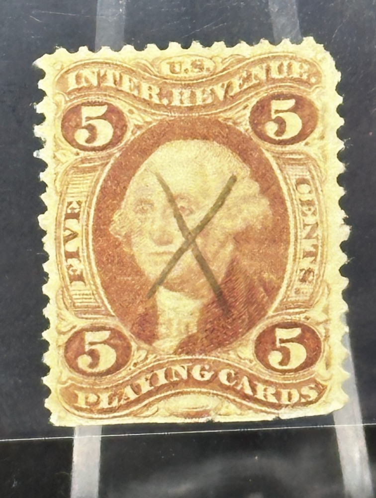 Scott R17c 5¢ Playing Cards Revenue Stamp – Used