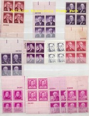 Plate Block Stamps: 11 Mint Famous Americans 3¢ – 4¢ USA 44 Postage (11-825)