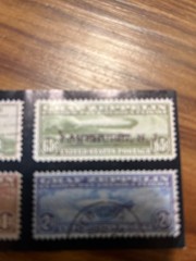 1930 Graf Zeppelin Europe Stamps (Scott #C13–C15 and Scott #C18) FACSIMILE