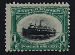 Us Scott #294 1901 1c Fast Lake Navigation, Green & Black