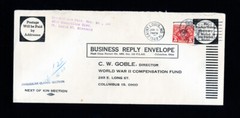 US Cover 1949 Postage Due $5 WWII Compensation Fund Rare