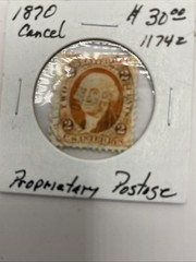 1870 Canceled Stamp Proprietary Postage