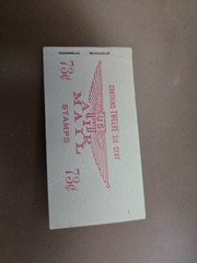 partial booklet 1949 C25 Scot 6 cent air mail stamps. UH,OG