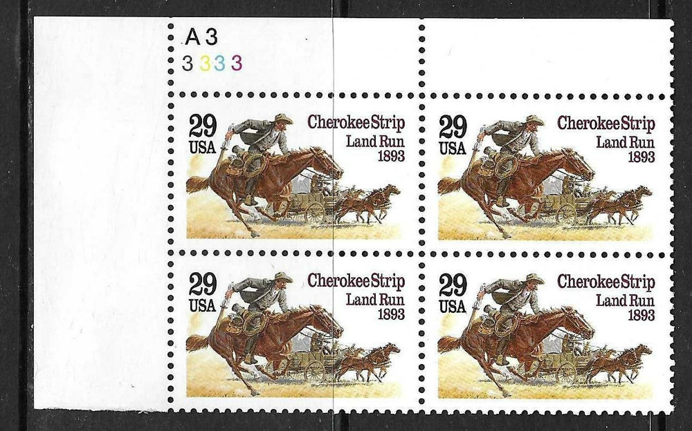 USA SC # 2754 Cherokee Strip Land Run 1893 – Plate Number BLK4 .MNH