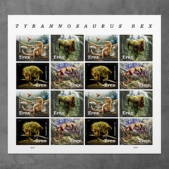 USPS New Tyrannosaurus Rex Pane Sheet 16 Forever Stamps T-Rex Trex Dinosaur 🦖