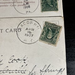 1 Cent Stamps Green Ben Franklin Stamp Postal Postmarked 1907-1910 Rare x 4