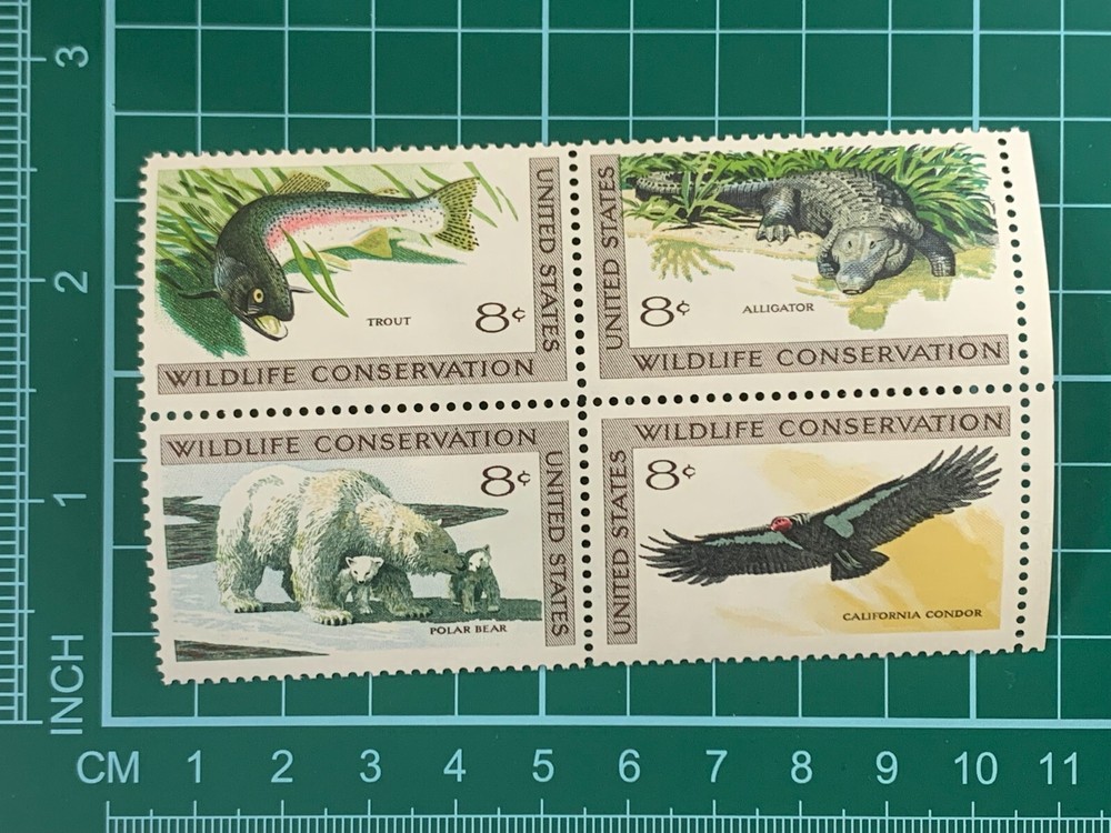 US Postage Wildlife Conservation 8c Block Stamps