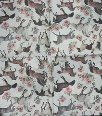 TWO Paper LUNCHEON Decoupage Art Craft Napkins -Horses- Flowers -equine -flowers