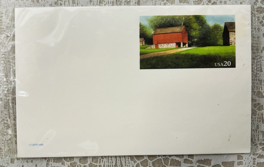 USPS SET OF 5 POST CARDS 1995 USA 20 Cent, RED BARN USA SEALED