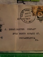 Scott C19 1937 Stamp 6 Cent Air Mail Envelope 1937 Charles Lamp Co St Paul Minn