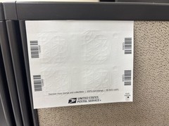 Sheet of 4 2022 USPS Floral Geometry Purple $5, $20 Total Self-Adhesive Stamps