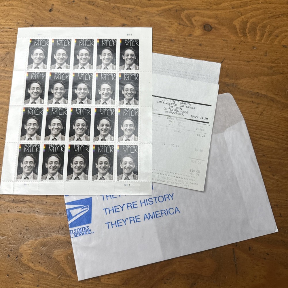 US 2014 SC 4906 Harvey Milk, Forever Sheet of 20 MNH Fresh