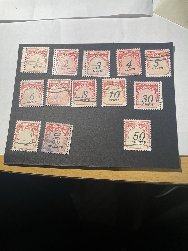 1959 Postage Due Stamps 13 Pcs