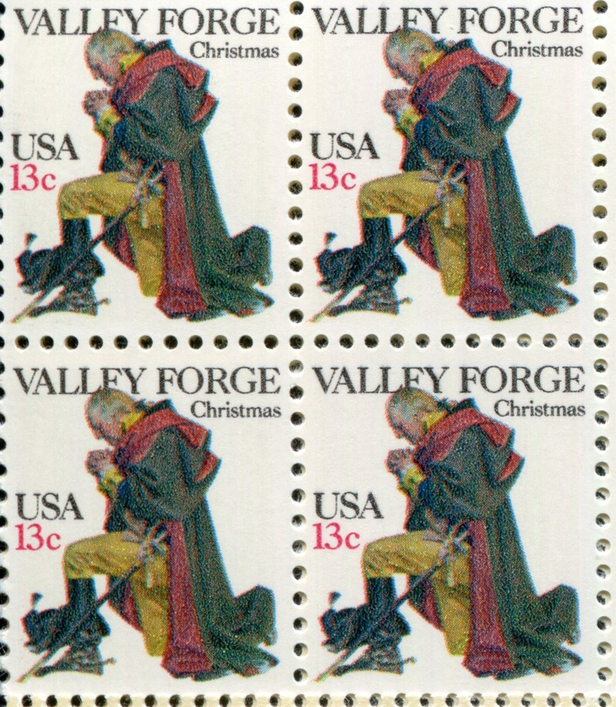 USA 13¢ Washington at Valley Forge Christmas Postage Stamp #1729 x 100 Singles