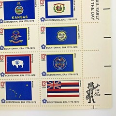 US SCOTT# 1633 – 1682 MNH BICENTENNIAL 50 STATE FLAGS STAMPS FULL SHEET 50 13c