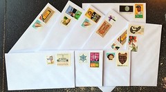 (10) 60cent Stamped Envelopes – #6 3/4 White Security Tint Standard Size Gummed