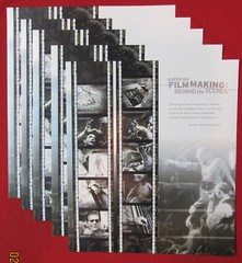 Five Sheets x 10 of AMERICAN FILM MAKING Behind the Scenes 37¢ US Stamps. # 3772