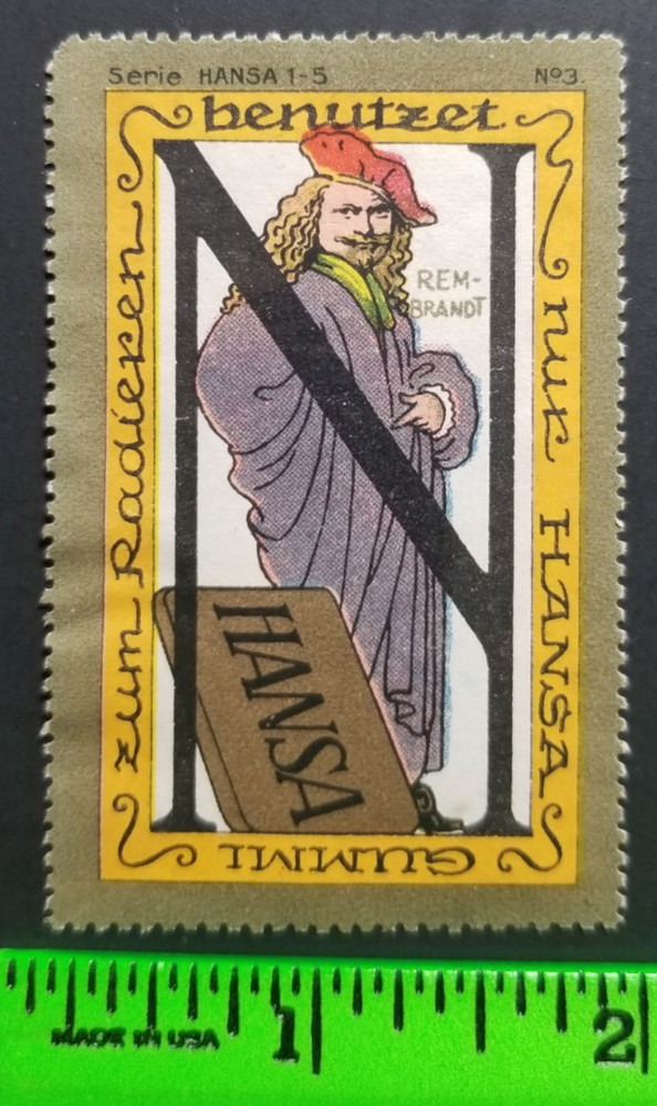 Vintage Rembrandt Painter Art Poster Stamp