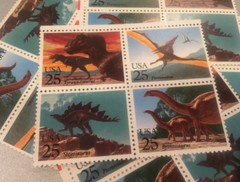 10 Dinosaur Stamps For Holiday, Wedding And Valentine Mail