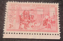 # 1004 – 1952 3¢ Betsy Ross C.H. Weisgerber painting USA Used 1 Stamp +2 FREE