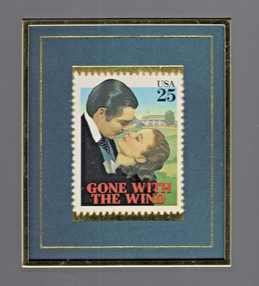 Gone With The Wind Vintage 1990 Framed Limited Edition 25¢ Stamp #3295 Of 5000