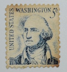 1967 US 5 Cent George Washington Stamp Blue Rare Vintage Misprint Used