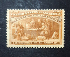 US #239 COLUMBIAN 30 Cent Stamp MNH – CV $725 – Fine Centering, Thin Gum Spot