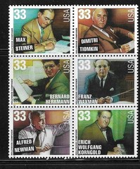 USA SC # 3344a Hollywood Composers / Block of 6 . MNH