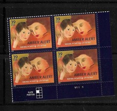 USA SC # 4031 Amber Alert – Mother And Child – / BLK4 . MNH