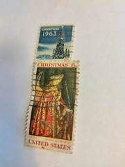 1968 Christmas 6 c stamp, Christmas tree and White House 5 c stamp, beautiful