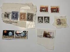 On Paper US Postage Stamp Cut Offs 80s-90s