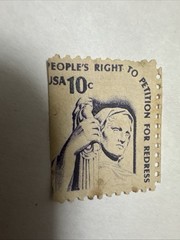 1 Stamp 1977 10c Americana Series: Justice, Imperf. Error