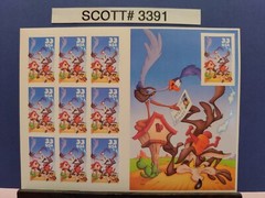 Scott # 3391 Roadrunner & Wile E Coyote (33 cent postage stamps)