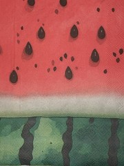 Three Individual Paper LUNCHEON Decoupage Napkins /fruit/red /Green Watermelon