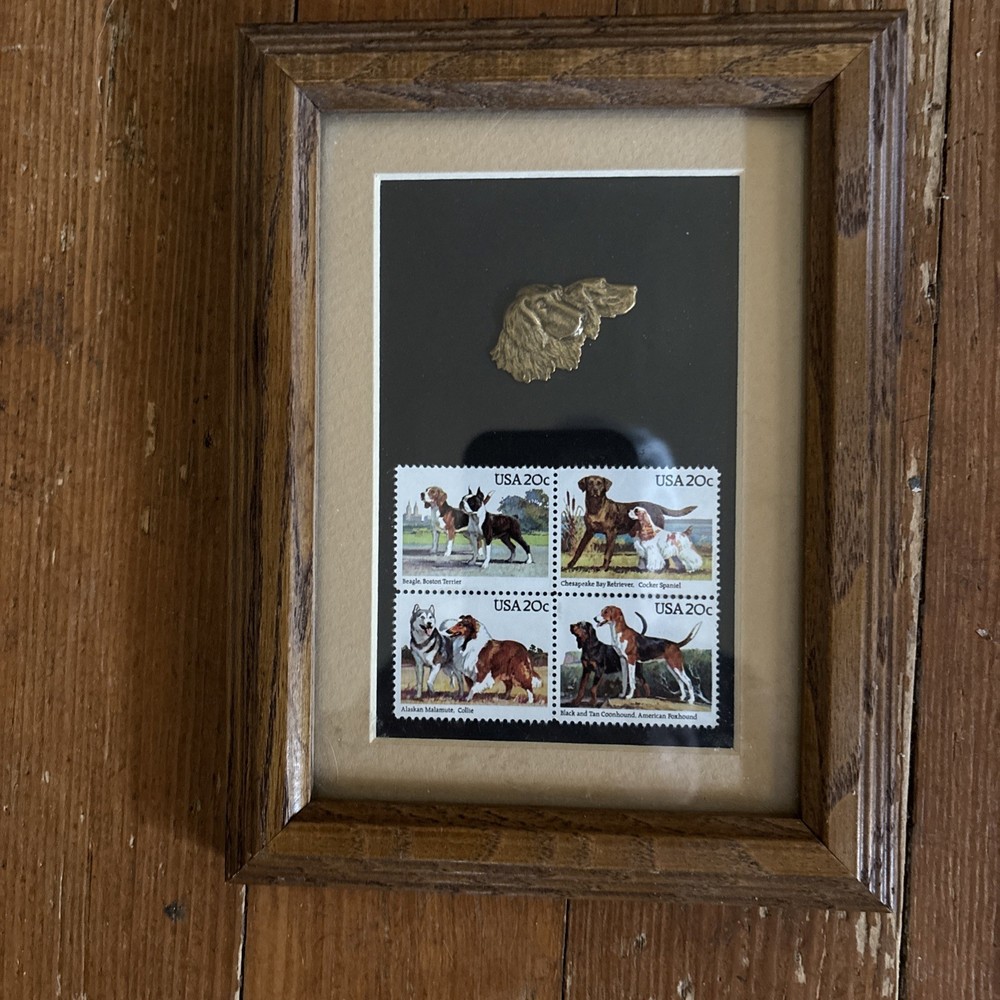 Framed Postage Stamp Art Dogs