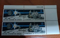 United States in Space 8 Cent US Postage Stamps – Block of 4