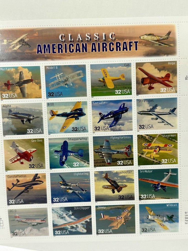 1996 Classic American Aircraft Air Planes 32 Cent Stamp Set #3142 (Still Sealed)