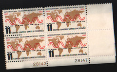 1965 11c International Telecommunication Union Block of Four Scott #1274 ST077