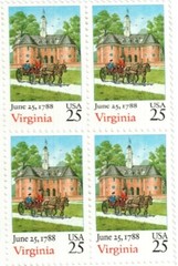 United States 25¢ Virginia Statehood Postage Stamp #2345 x 100 singles