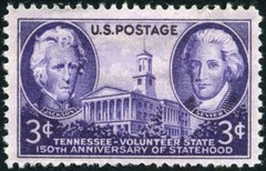 USA 1946 – Statehood Tennessee 150th. Anniversary – «Jackson, Sevier» Scott #941