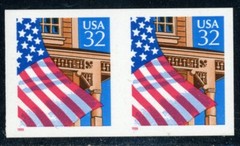 US Stamp #2915Ah Flag 32c – Imperf Pair – MNH – CV $32.50