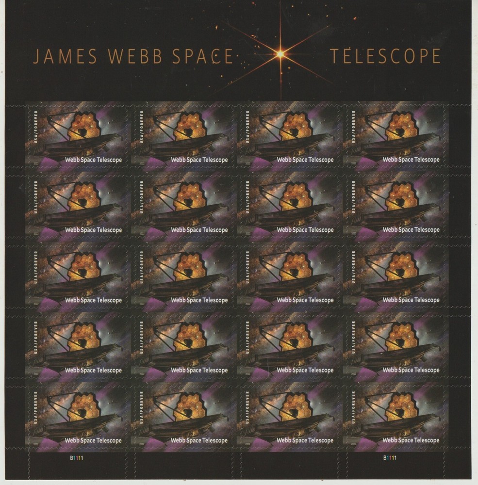 20 USPS JAMES WEBB SPACE TELESCOPE 1 ounce Forever Stamps sent from OKC, OK