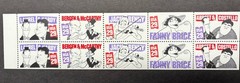 1991 US Scott #2562-66 29c Comedians Postage Stamps, MNH Block of 10