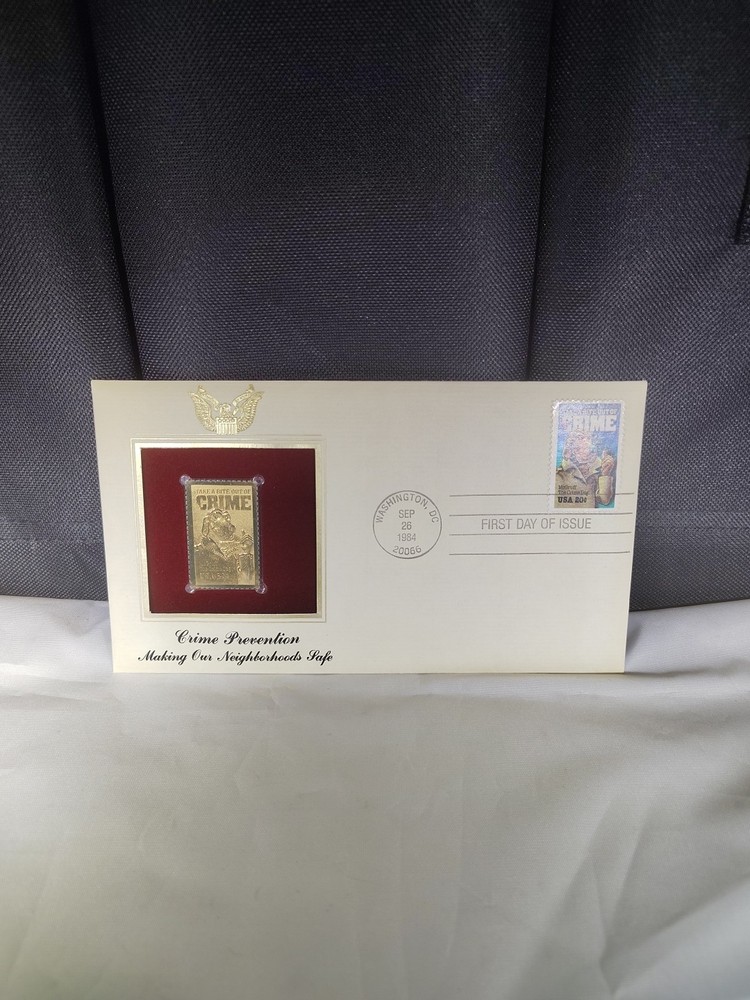 CRIME PREVENTION SAFE NEIGHBORHOOD IST ISSUE 1984 USPS 24KT GOLD STAMP SET E2